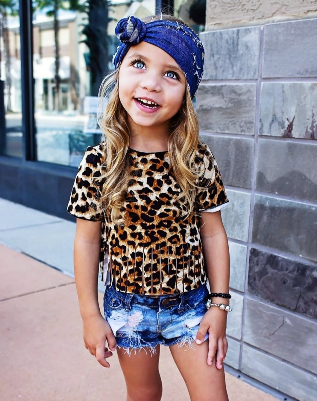 Ready to Ship Fringe Leopard Crop Tee