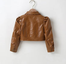Load image into Gallery viewer, Ready to Ship Puff Sleeve Faux Leather Jacket